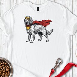 English Setter Superhero T Shirt Gift For Dog Lover
