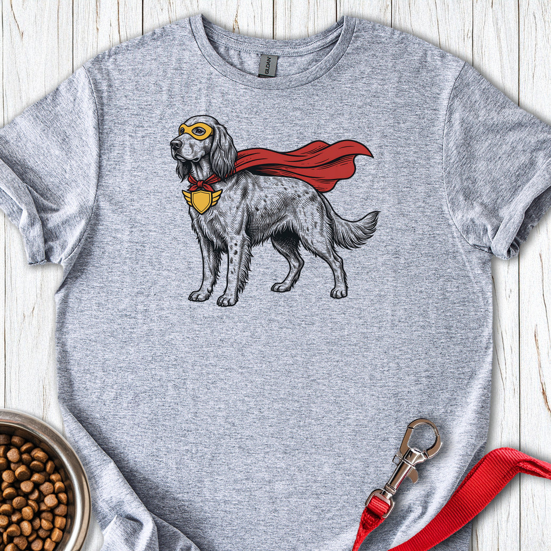 English Setter Superhero T Shirt Gift For Dog Lover