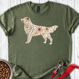 Flower Silhouette Labrador T Shirt Gift For Dog Lover