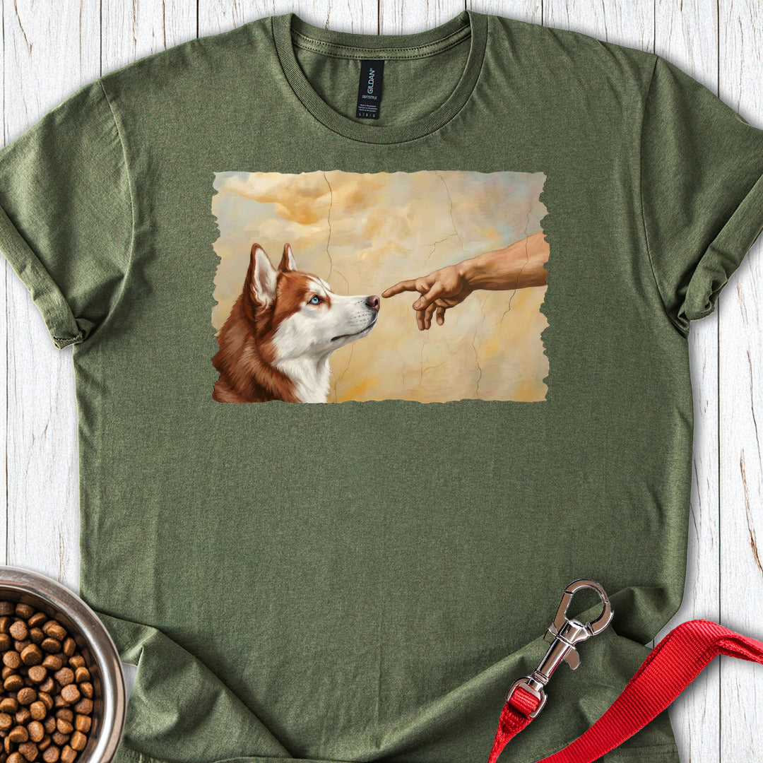 God Creates Red And White Husky T Shirt Gift For Dog Lover