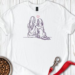English Setter Hug T Shirt Gift For Dog Lover