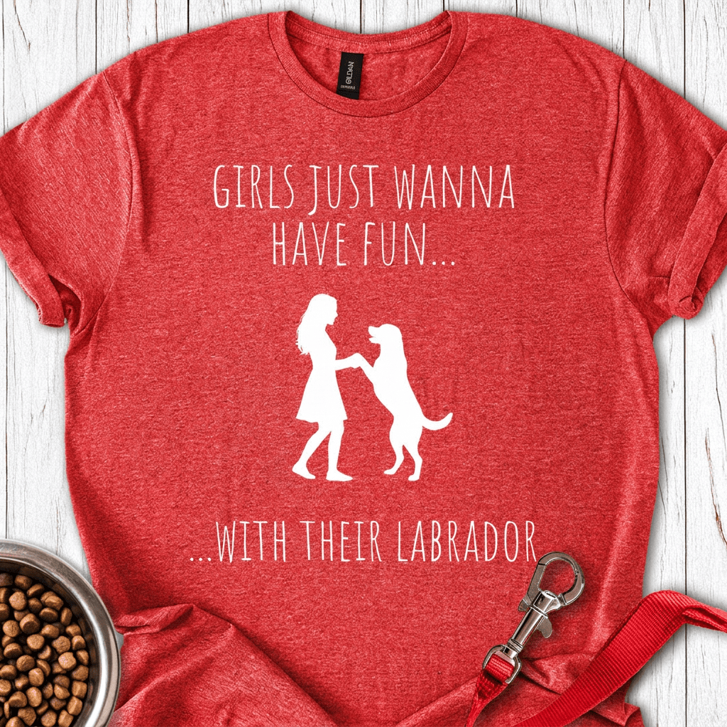 Girls Just Wanna Have Fun Lab T Shirt Gift For Dog Lover