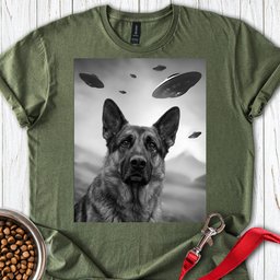 German Shepherd Ufo T Shirt Gift For Dog Lover