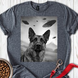 German Shepherd Ufo T Shirt Gift For Dog Lover