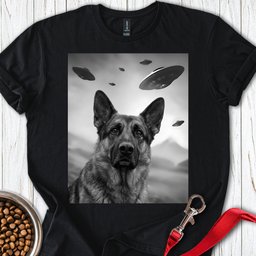 German Shepherd Ufo T Shirt Gift For Dog Lover
