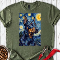 Doberman Van Gogh T Shirt Gift For Dog Lover
