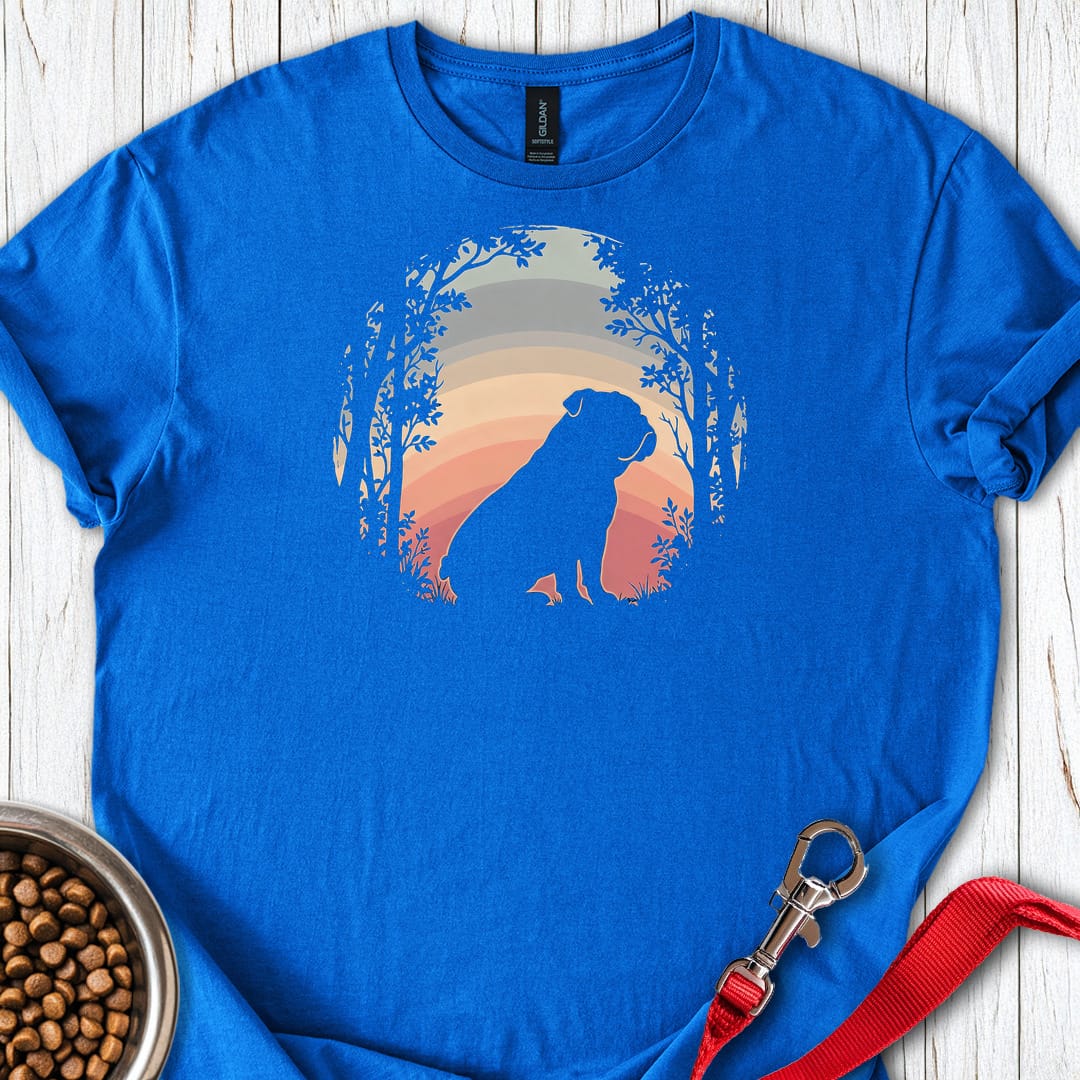 English Bulldog Forest Sunset T Shirt Gift For Dog Lover