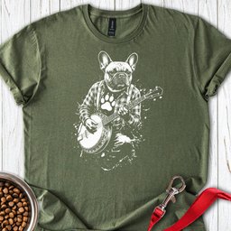 French Bulldog Banjo T Shirt Gift For Dog Lover