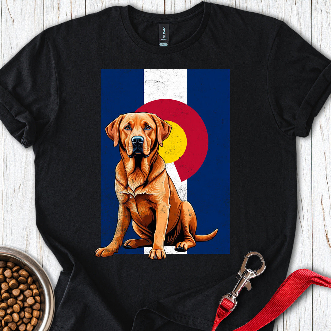 Fox Red Labrador Colorado Flag T Shirt Gift For Dog Lover
