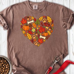 Fall Dog Heart Premium Tee Gift For Dog Lover