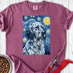 English Setter Van Gogh Premium Tee Gift For Dog Lover