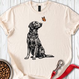 Flat Coated Retriever Butterfly T Shirt Gift For Dog Lover