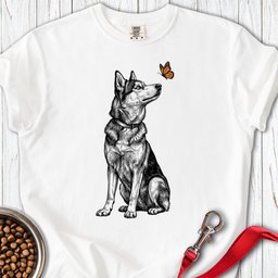 Husky Butterfly Premium Tee Gift For Dog Lover