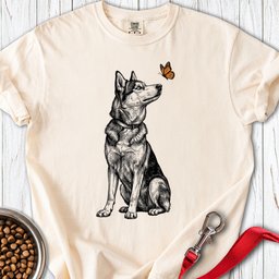 Husky Butterfly Premium Tee Gift For Dog Lover