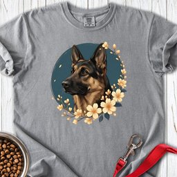 German Shepherd Flowers Premium Tee Gift For Dog Lover