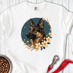 German Shepherd Flowers Premium Tee Gift For Dog Lover