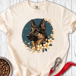 German Shepherd Flowers Premium Tee Gift For Dog Lover