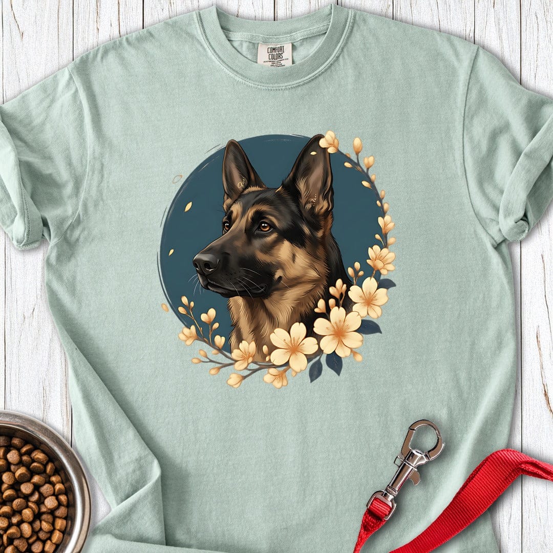 German Shepherd Flowers Premium Tee Gift For Dog Lover