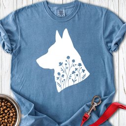 German Shepherd Flowers Premium Tee Gift For Dog Lover