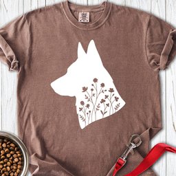 German Shepherd Flowers Premium Tee Gift For Dog Lover