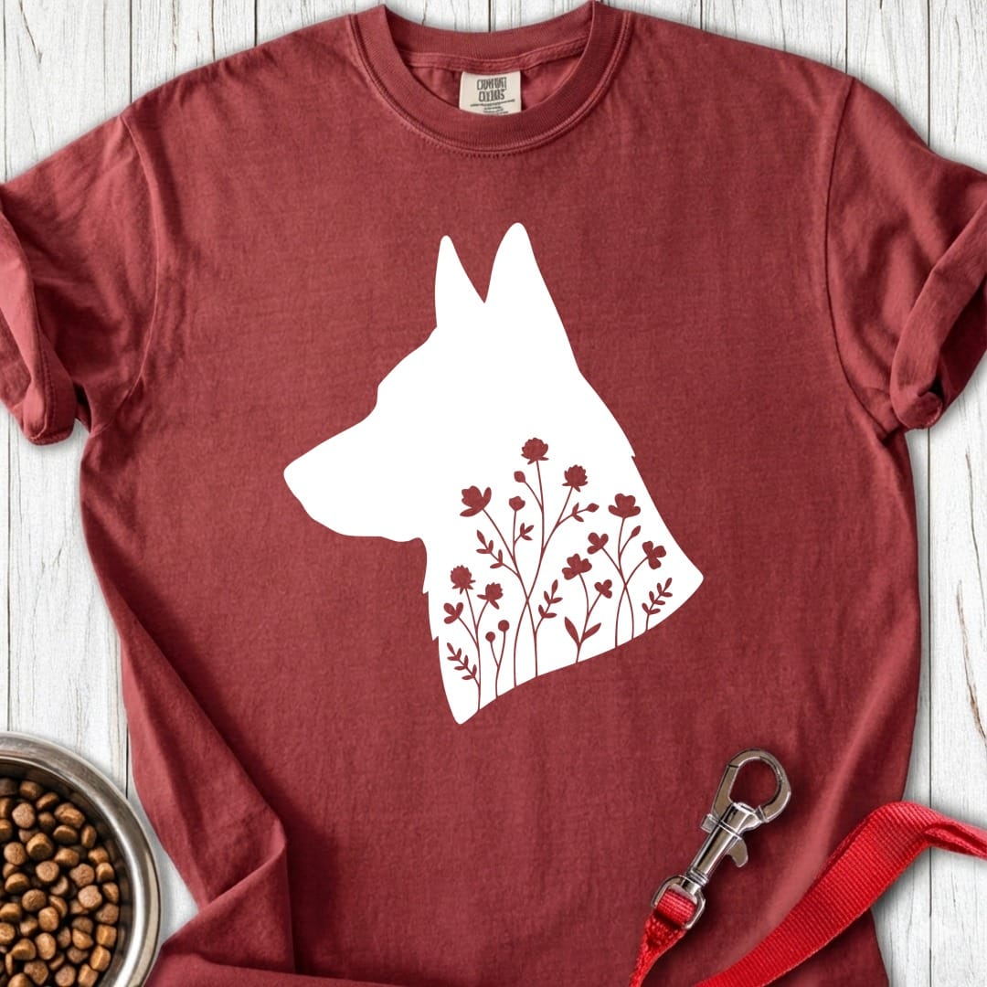 German Shepherd Flowers Premium Tee Gift For Dog Lover