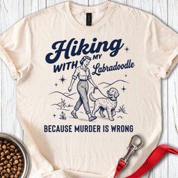 Hiking With My Labradoodle T Shirt Gift For Dog Lover