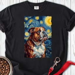 English Bulldog Van Gogh Premium Tee Gift For Dog Lover