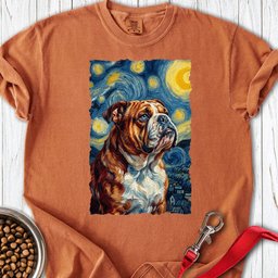English Bulldog Van Gogh Premium Tee Gift For Dog Lover