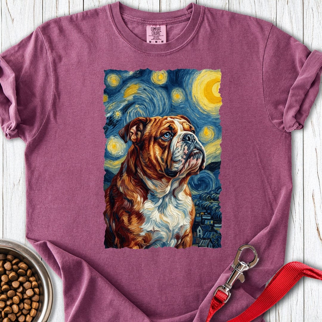 English Bulldog Van Gogh Premium Tee Gift For Dog Lover