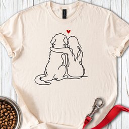 Golden Retriever And Girl Pink T Shirt Gift For Dog Lover