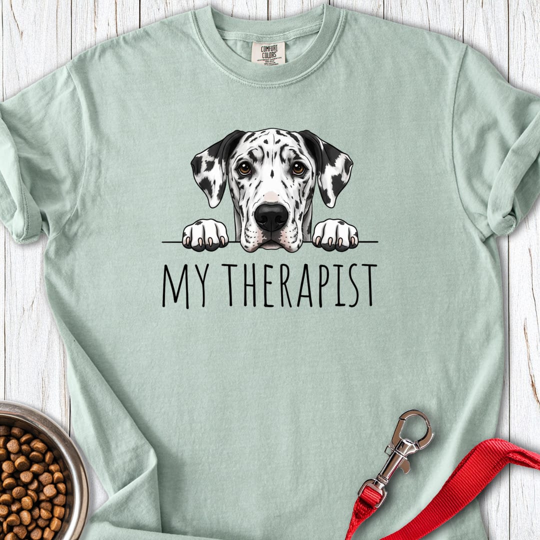 Harlequin Great Dane My Therapist Premium Tee Gift For Dog Lover