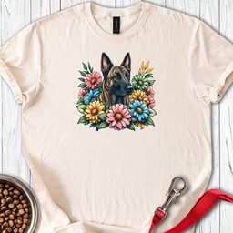 Dutch Shepherd Floral T Shirt Gift For Dog Lover