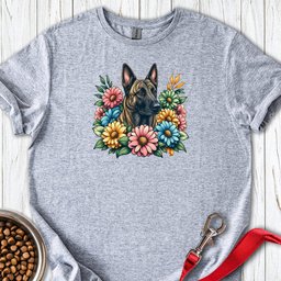 Dutch Shepherd Floral T Shirt Gift For Dog Lover