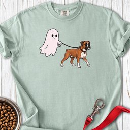 Halloween Ghost Boxer Premium Tee Gift For Dog Lover