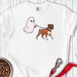 Halloween Ghost Boxer Premium Tee Gift For Dog Lover
