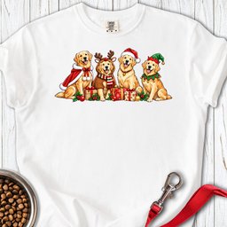 Golden Retrievers Group Christmas Premium Tee Gift For Dog Lover
