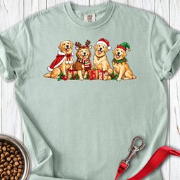 Golden Retrievers Group Christmas Premium Tee Gift For Dog Lover