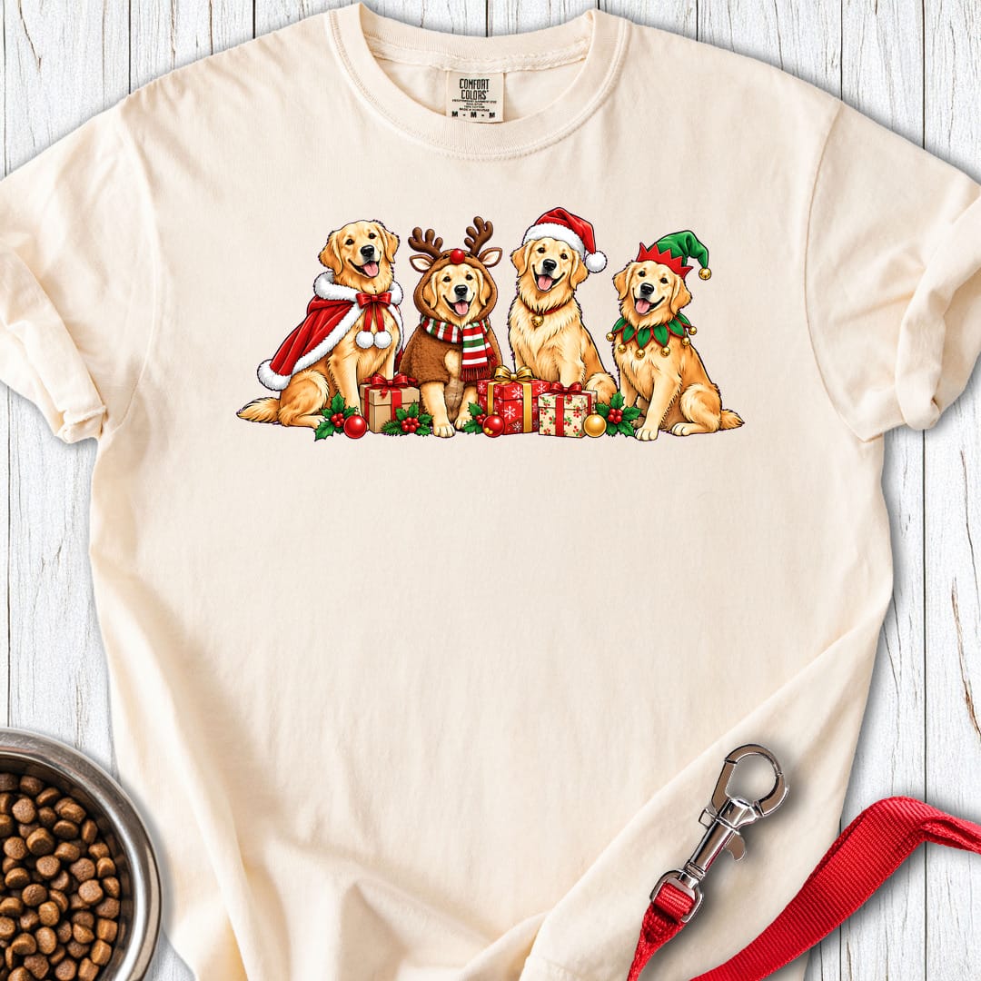 Golden Retrievers Group Christmas Premium Tee Gift For Dog Lover