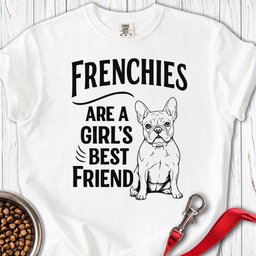 Frenchies And Girls Premium Tee Gift For Dog Lover