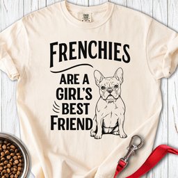 Frenchies And Girls Premium Tee Gift For Dog Lover