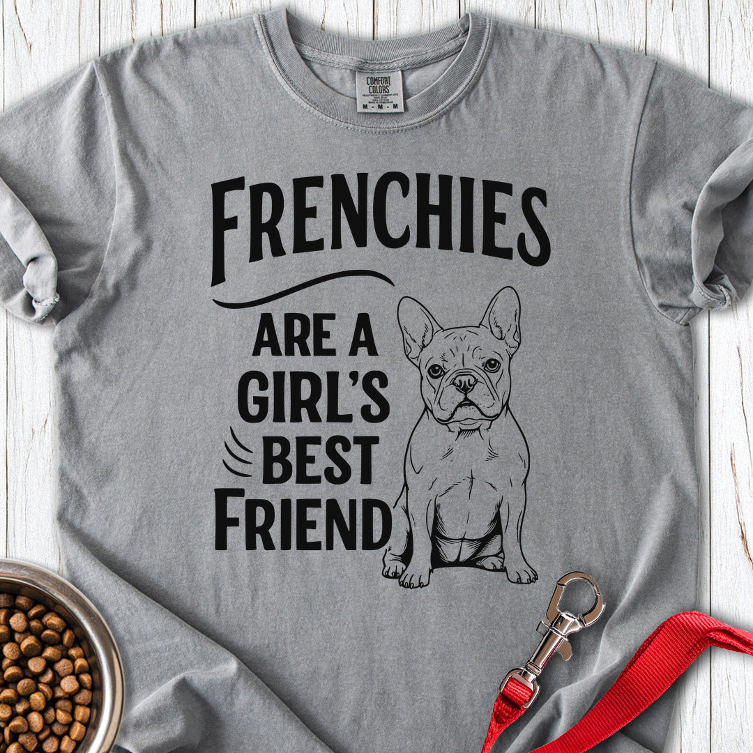 Frenchies And Girls Premium Tee Gift For Dog Lover