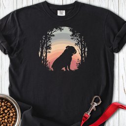 English Bulldog Forest Sunset Premium Tee Gift For Dog Lover