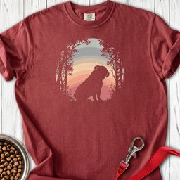 English Bulldog Forest Sunset Premium Tee Gift For Dog Lover