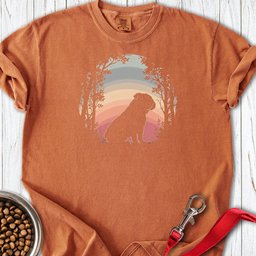 English Bulldog Forest Sunset Premium Tee Gift For Dog Lover