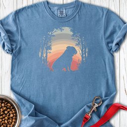 English Bulldog Forest Sunset Premium Tee Gift For Dog Lover