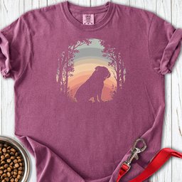 English Bulldog Forest Sunset Premium Tee Gift For Dog Lover