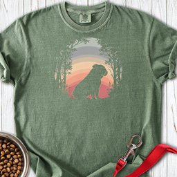 English Bulldog Forest Sunset Premium Tee Gift For Dog Lover