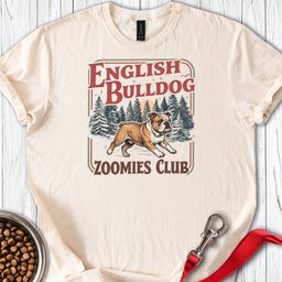English Bulldog Zoomies Club T Shirt Gift For Dog Lover