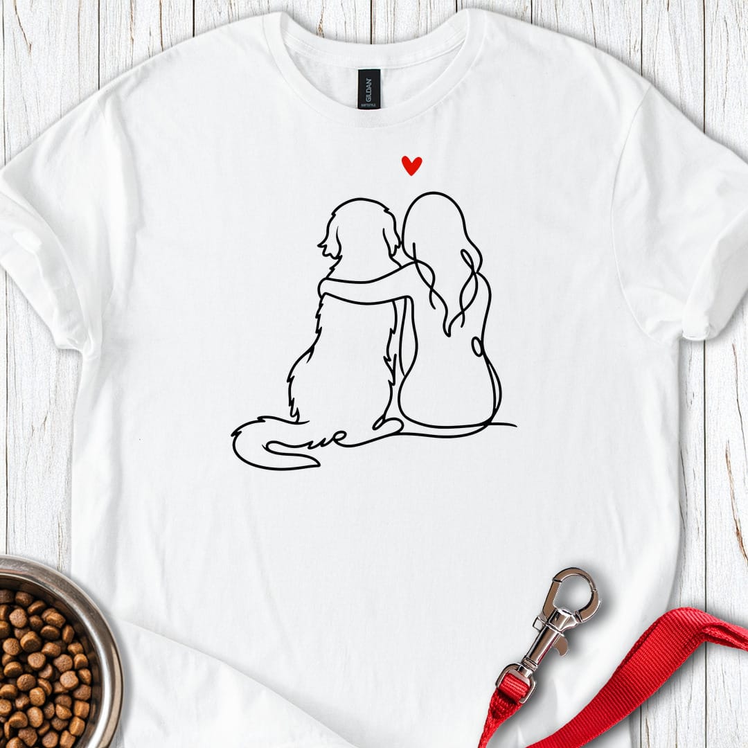 Flat Coated Retriever Hug T Shirt Gift For Dog Lover