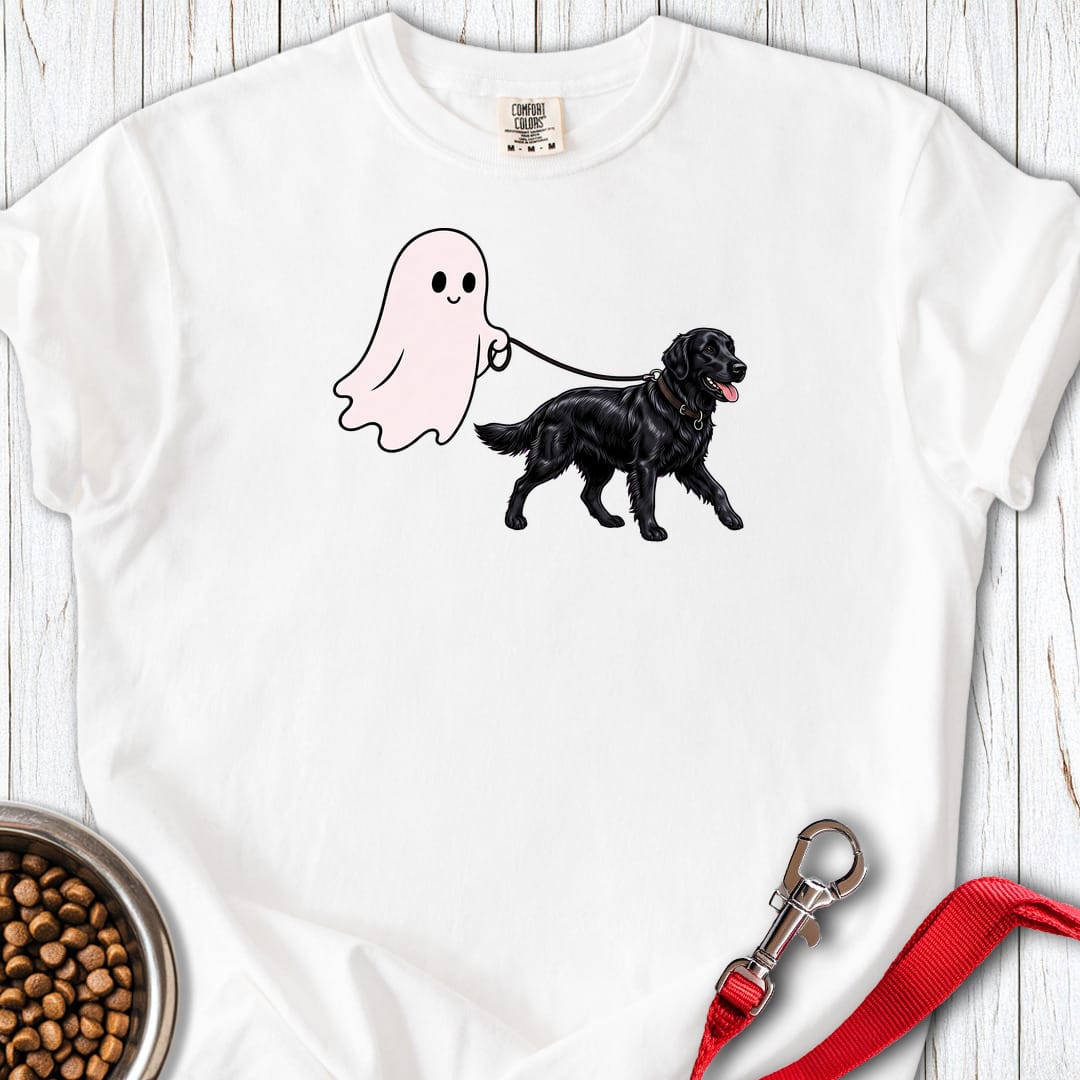 Flat Coated Retriever Ghost Walk Premium Tee Gift For Dog Lover